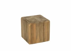 Zuil Qubit 20x20x20cm - gerecycleerd den massief - naturel