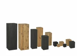 Zuil Qubit 20x20x20cm - gerecycleerd den massief - naturel