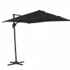 Zweefparasol Thalassa 250x250cm zwart met beschermhoes